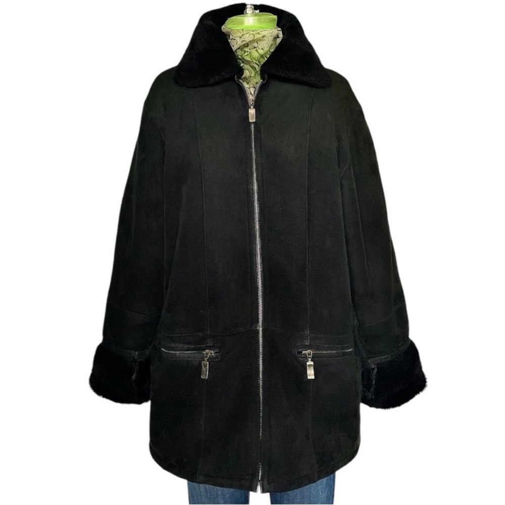 Via Veneto Genuine Spanish Lambskin Shearling Coat – Nubuck Finish (Size S)